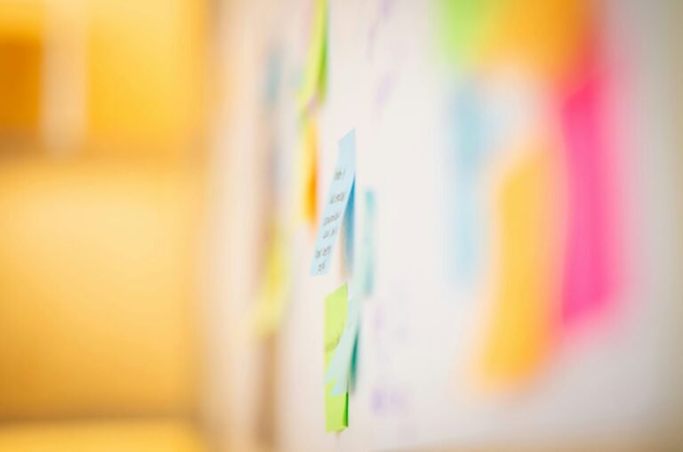Sticky notes on a window